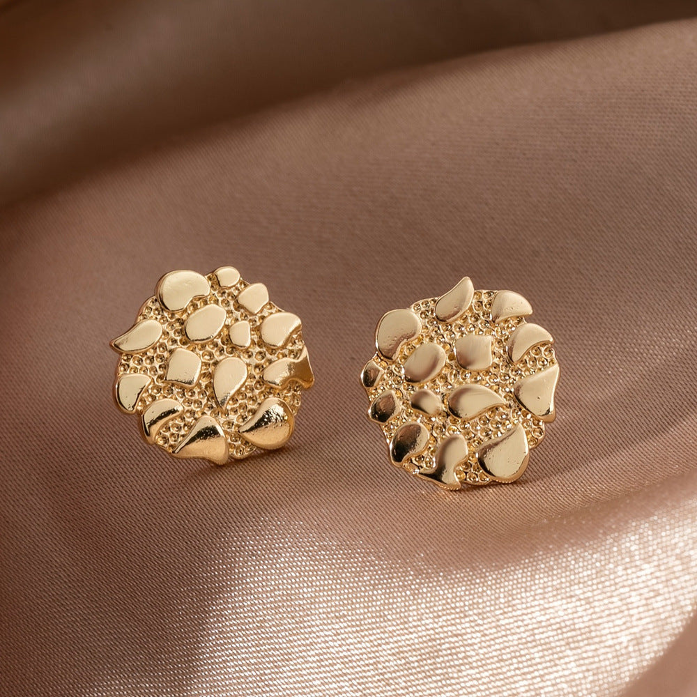 Wholesale Retro gold irregular geometric earrings