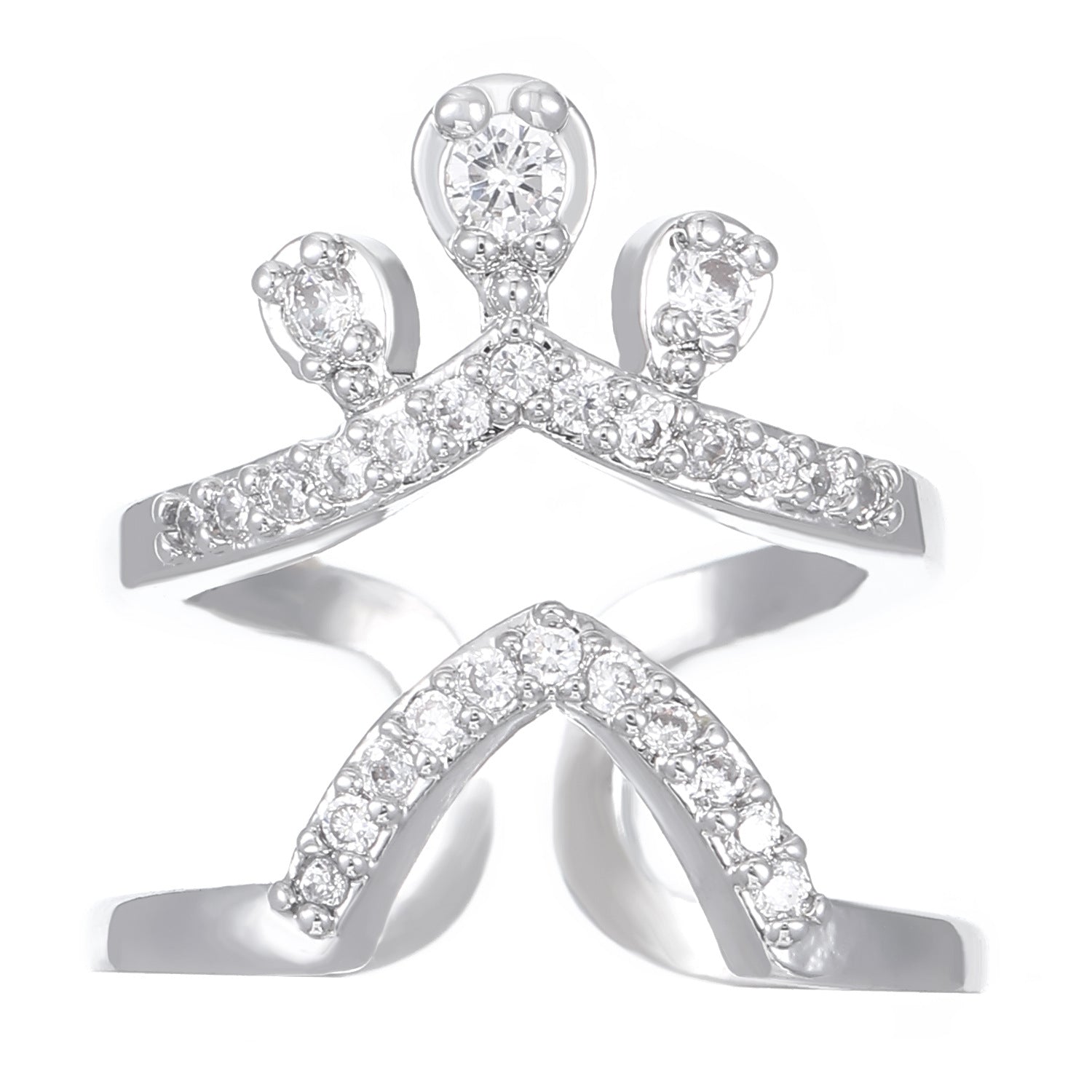 Wholesale  Geometric Diamond Opening Nail Copper Ring