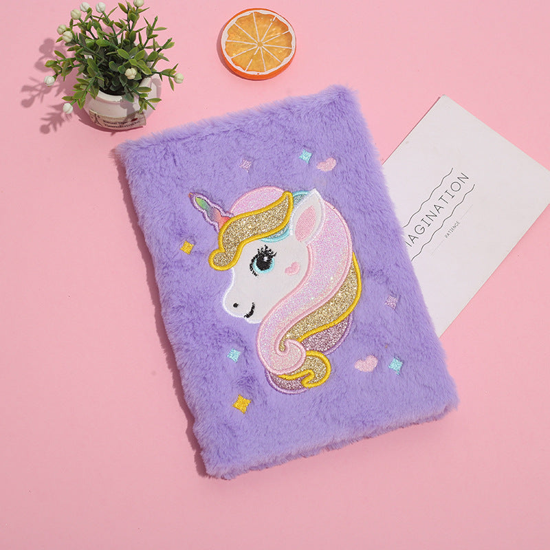 Wholesale Girly Unicorn Notebook Dreamy Cartoon Plush Notepad