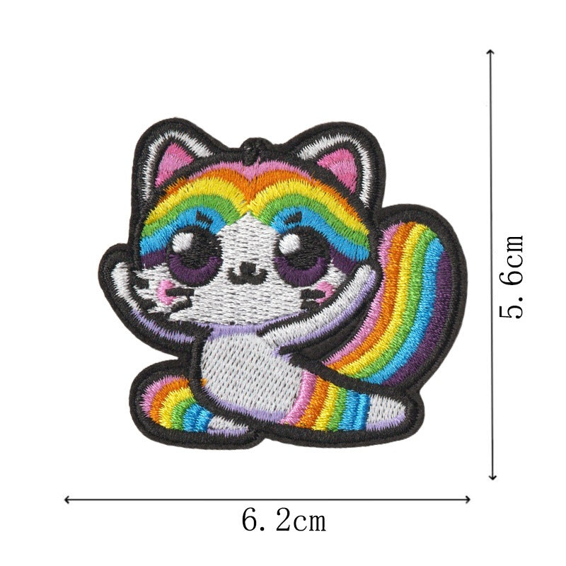 Wholesale Cute Cartoon Cat Embroidery Patches Iron On DIY Sewing Set Of 9 For Clothing Trendy Craft