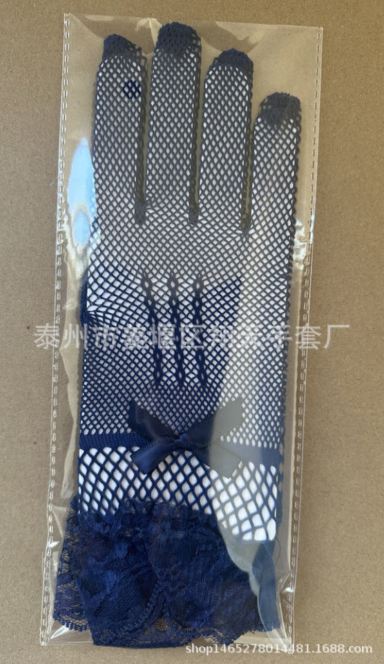 Wholesale Full-finger fishnet lace gloves