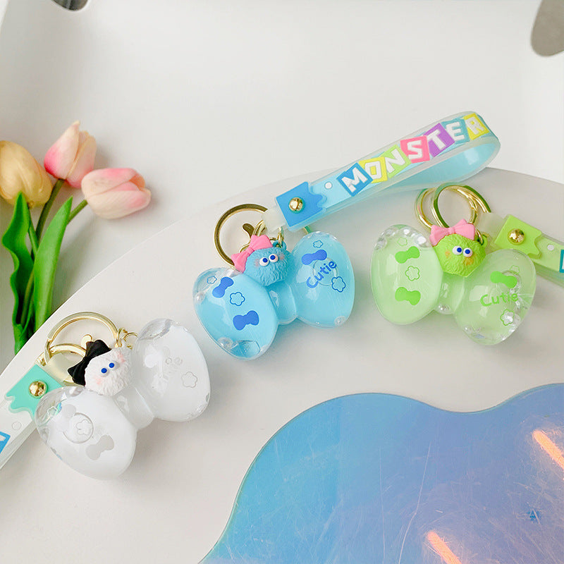 Wholesale PVC Liquid Into The Oil Bow Cartoon Keychain