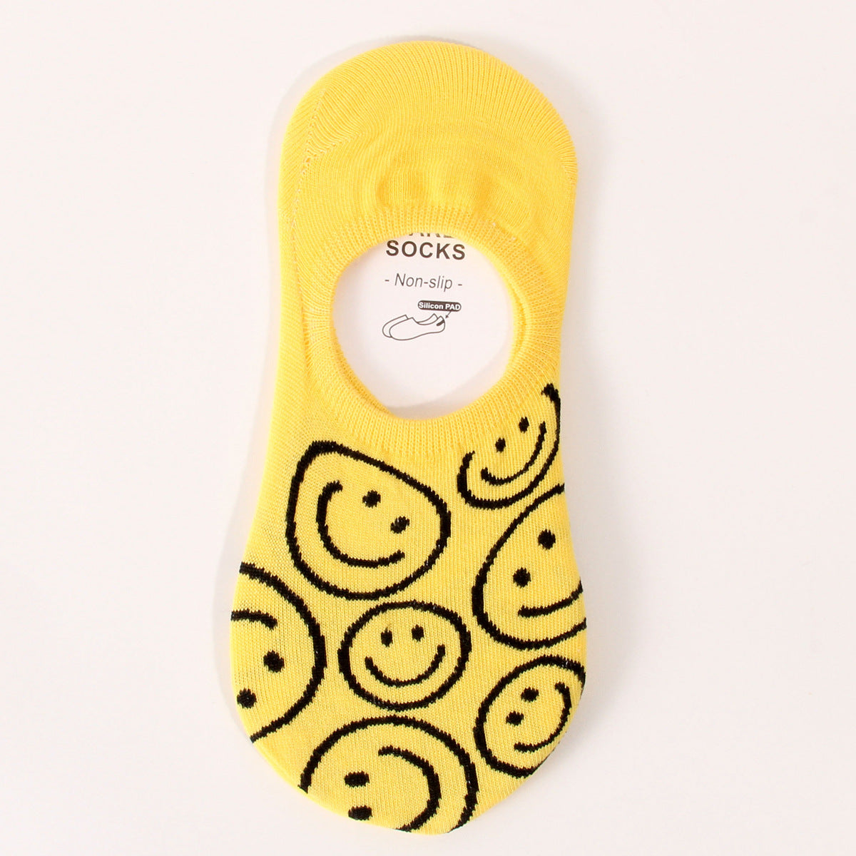 Wholesale Cute Cartoon Smiley Invisible Socks Silicone Non-slip Non-falling Boat Socks