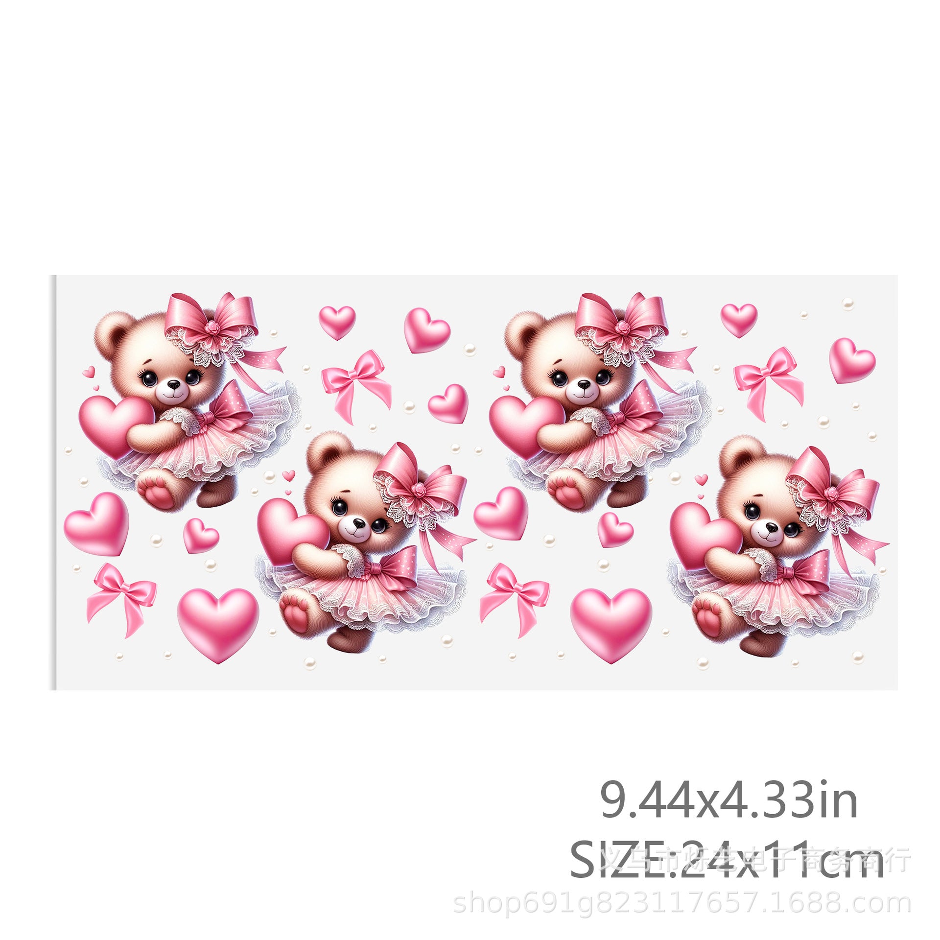 Wholesale Dog Love Valentine' s Day 16oz Cup UV DTF Wraps