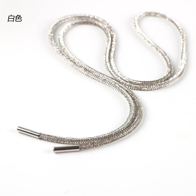 Wholesale Rhinestone shoelaces trendy personality round full diamond shoelaces