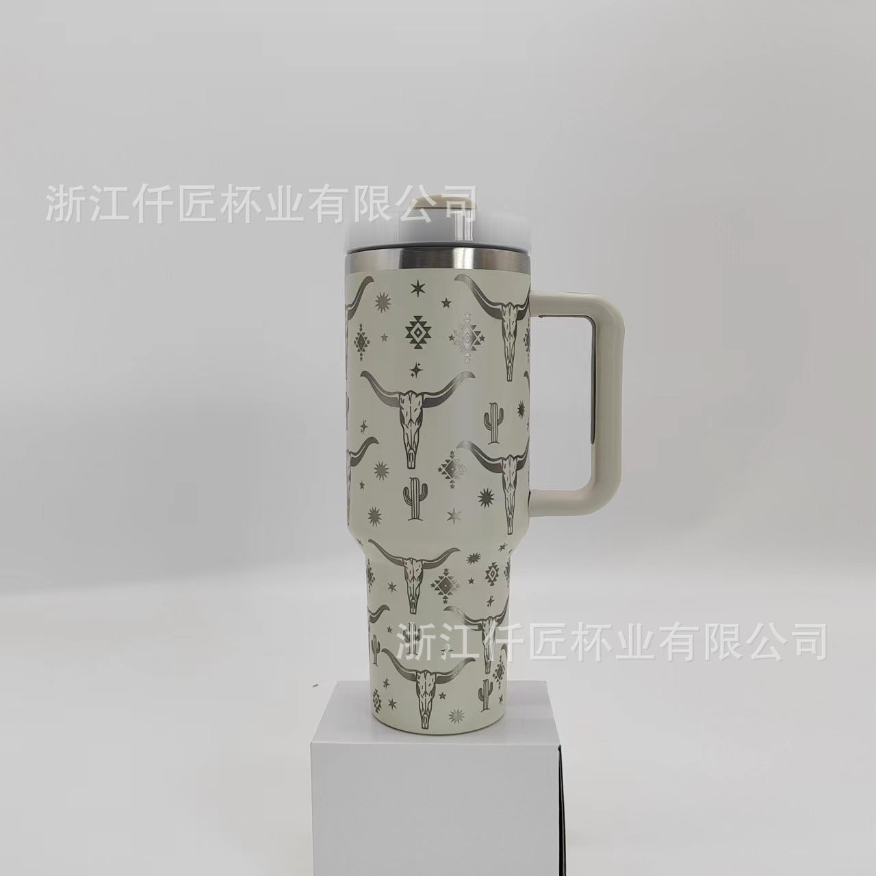 Wholesale Second Generation 40oz Handle Car Cup Laser Bull Head Stainless Steel Car Cooling Ice Cup