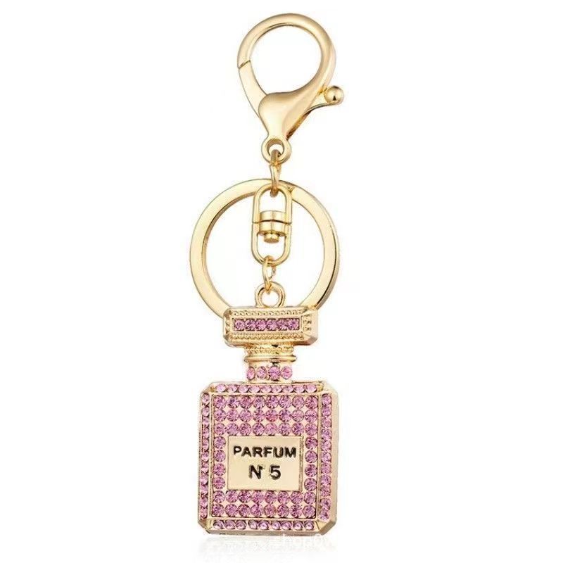 Wholesale Crystal Perfume Bottle Car Accessories Rhinestone Keychain