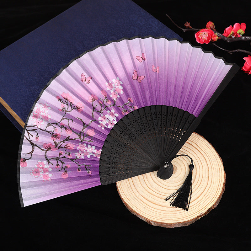 Wholesale Ancient Style Retro Cloth Folding Classical Folding Fan