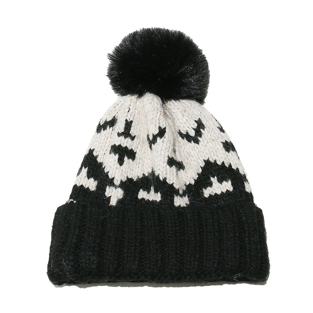 Wholesale Fall/Winter New Mohair Cold Hat Retro Geometric Diamond Knit Hat