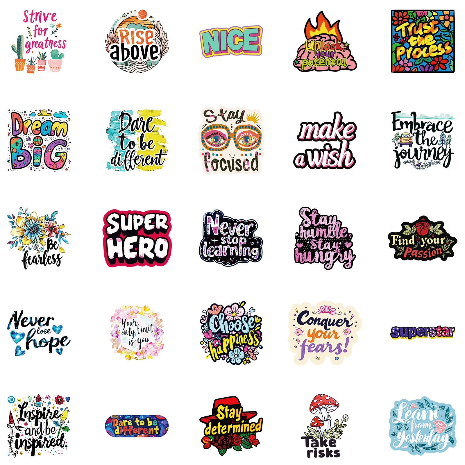 Wholesale 50PCS/ PACK Inspirational English Graffiti Stickers