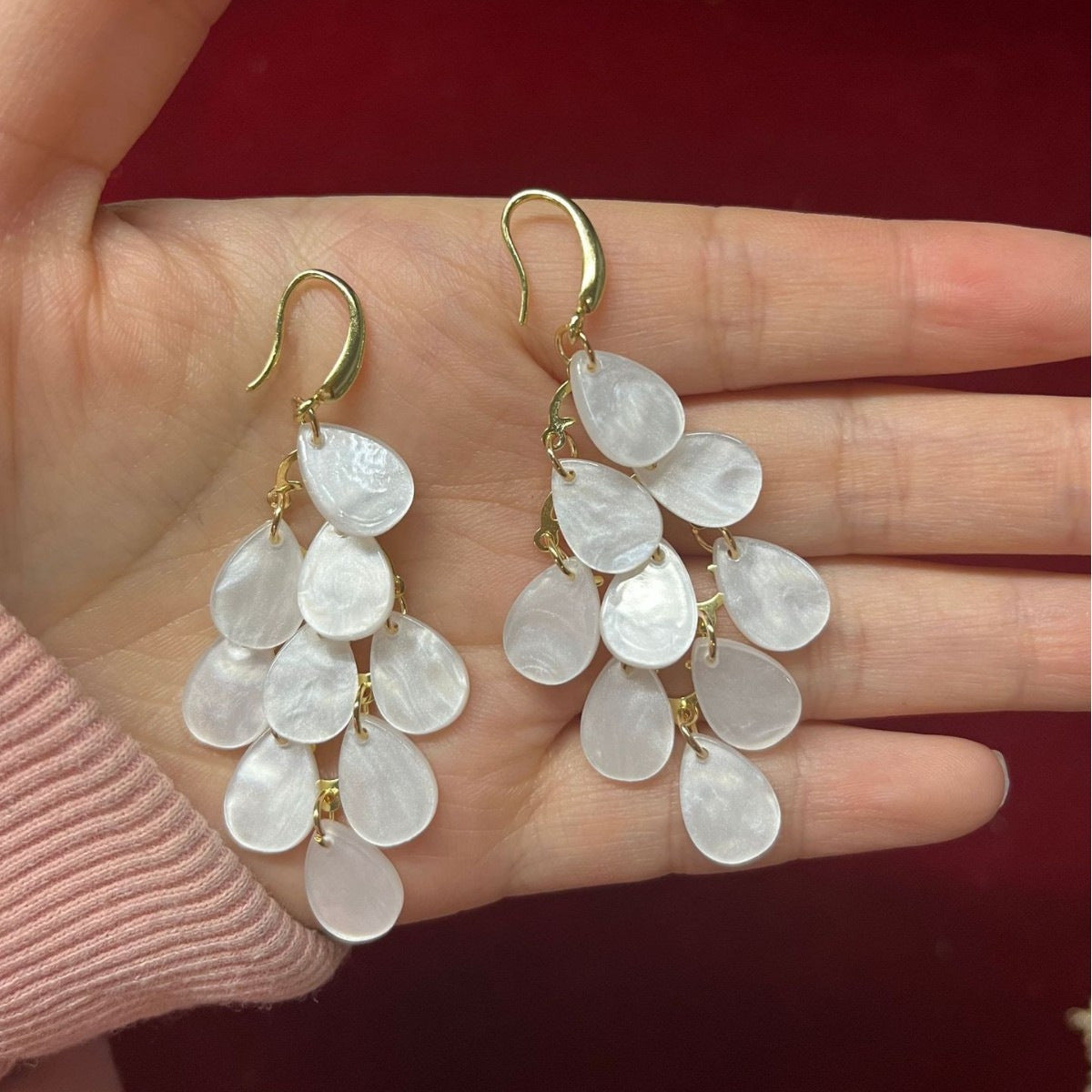 Wholesale Trendy Bohemian Water Drop Acrylic Tassel Earrings Japanese Korean Style Shell Design Fashion Jewelry Accessory For Vacation And Gift