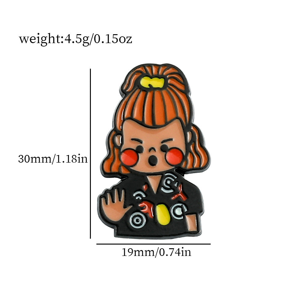 Wholesale 5pcs Cute cartoon metal badge brooch