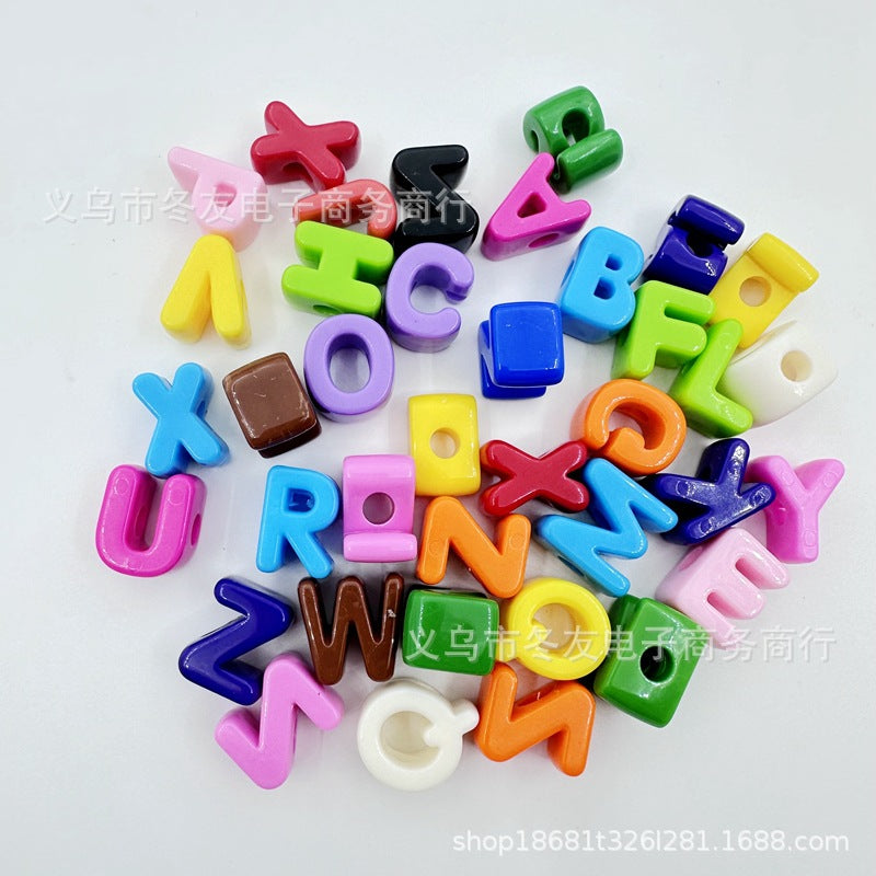 Wholesale  20pcs/pack   Acrylic large-hole letter Letter Beads