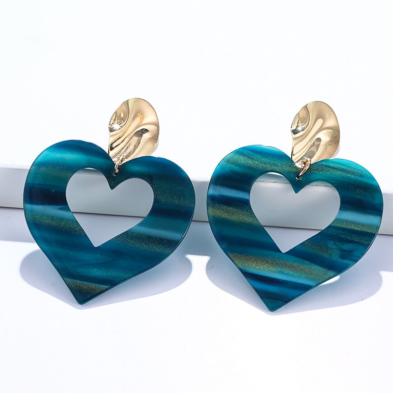 Pendientes de gradiente de corazón acrílico al por mayor