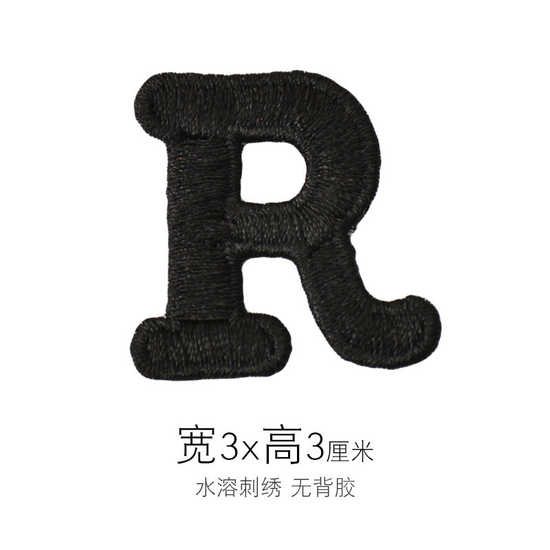 Wholesale Embroidered Letter R Patch Iron On Sew On Applique For Caps T Shirts Towels DIY Decorative Craft Supply