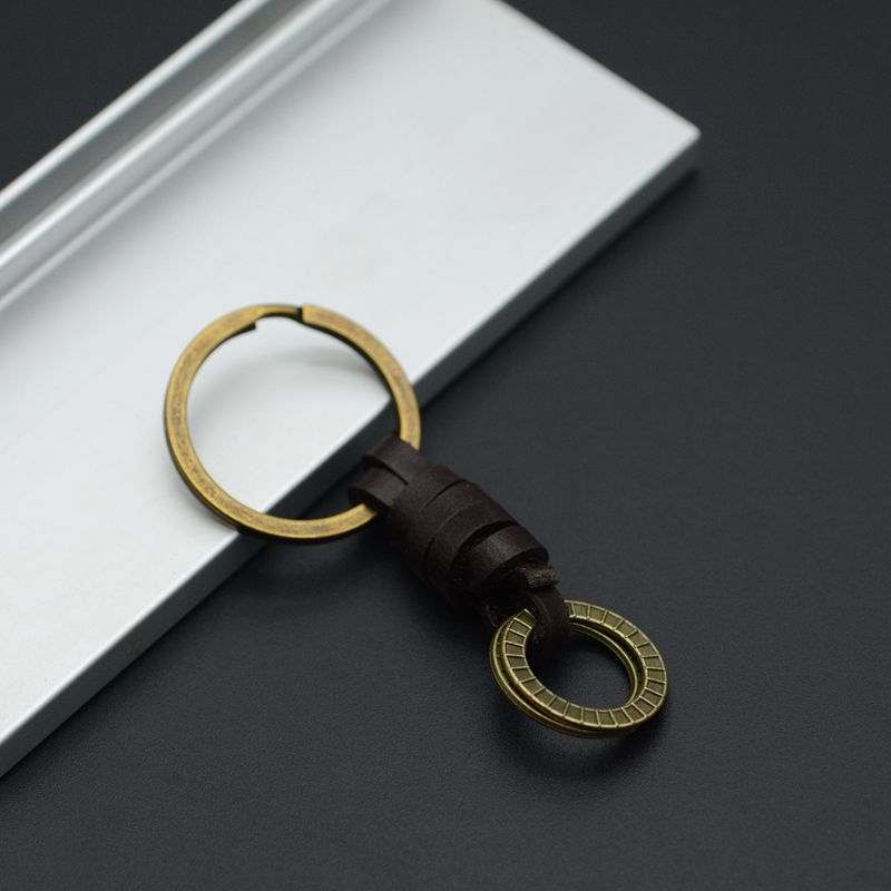 Wholesale  key chain accessories retro versatile leather rope key chain semi-finished DIY pendant accessories