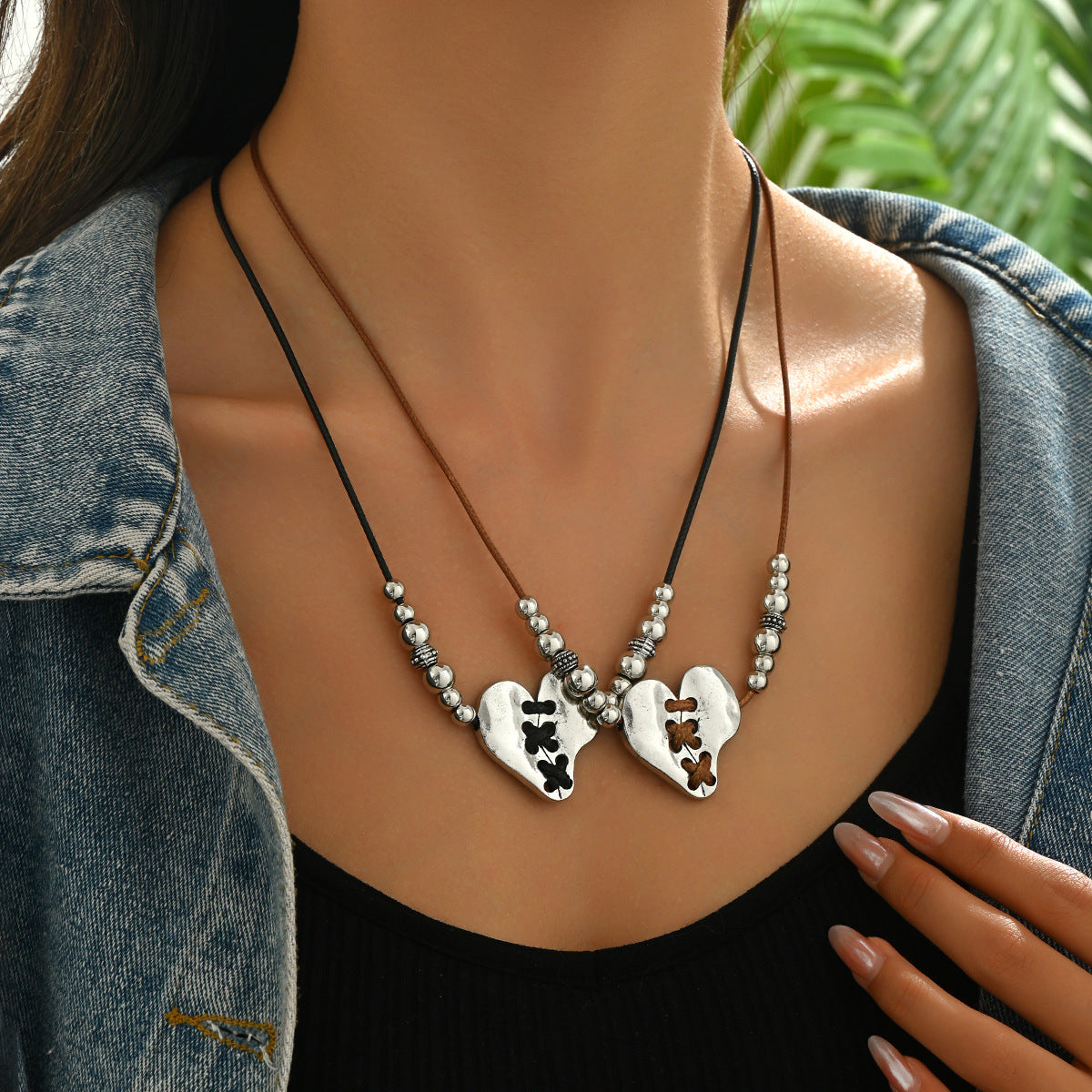 Wholesale Necklace Western Style Cactus Cattle Head Hat Turquoise Flannel Neck Chain