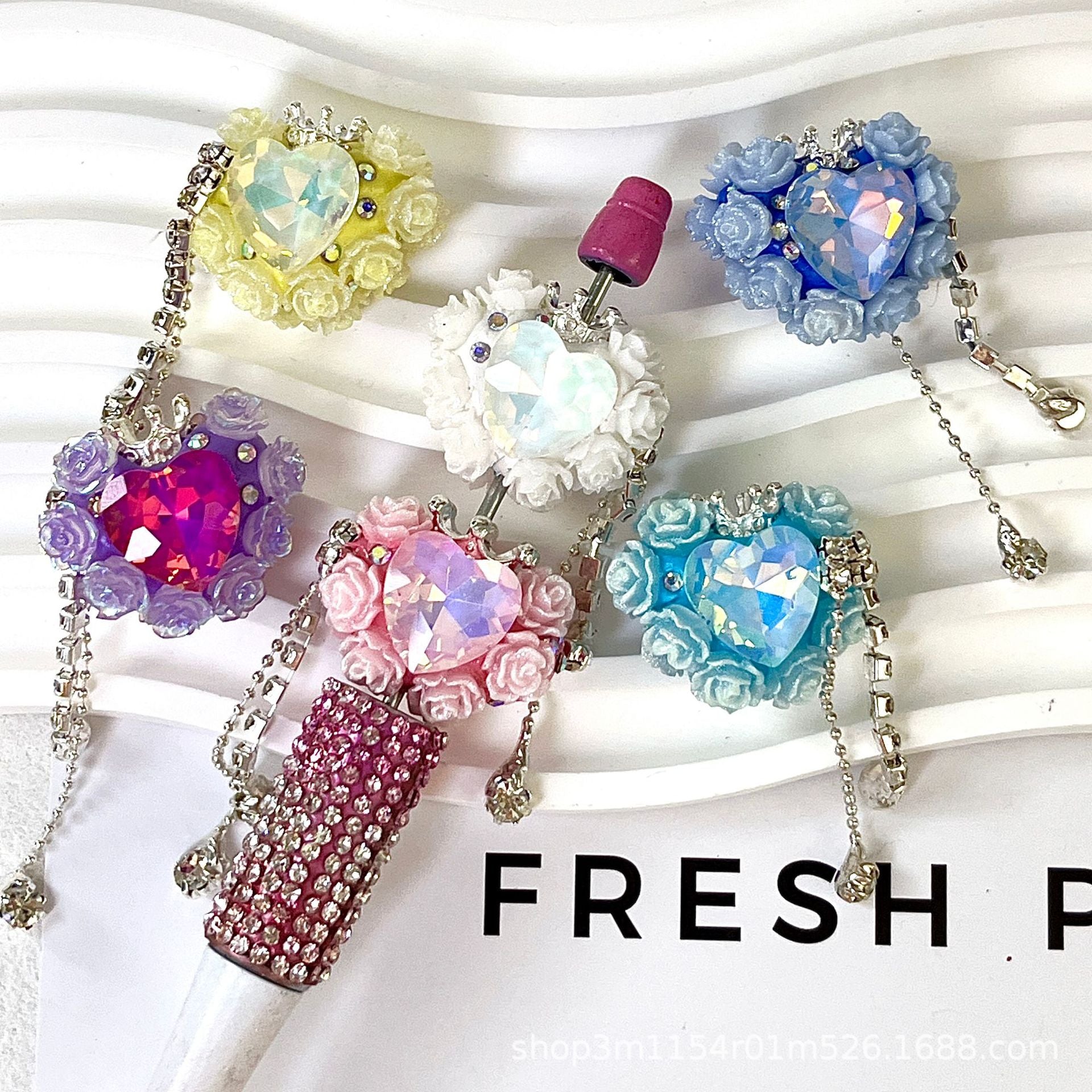 Wholesale  10pcs Colorful Love Flower Crown Diamond Ball Beads