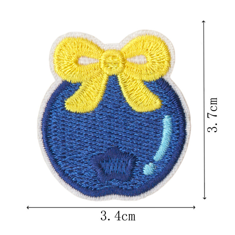 Wholesale Blue Dessert Cake Iron On Embroidered Patches 9 Piece Set For DIY Clothing Bags Gift