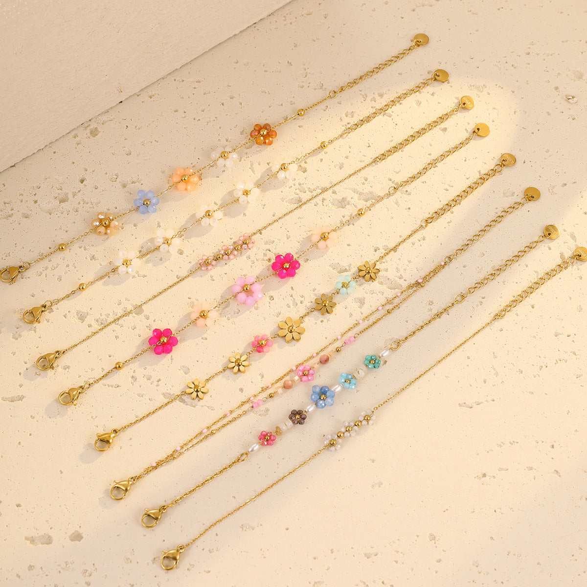 Wholesale Colorful Flower Beaded Bracelet