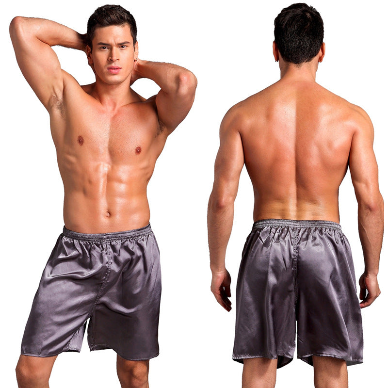 Wholesale Plus Size Glossy Solid Color Men's Pajama Pants