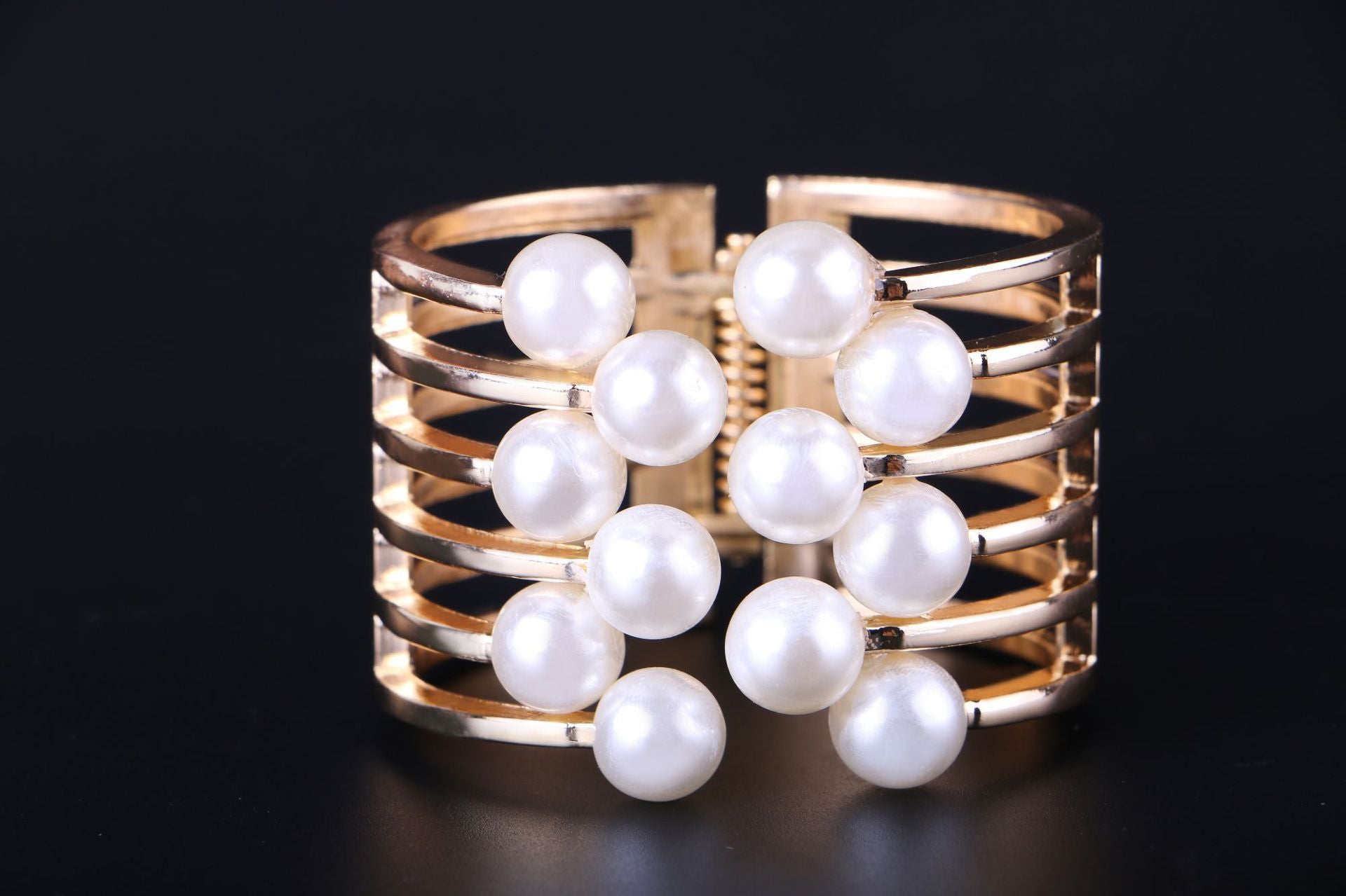 Wholesale Pearl double-layer semi open Layered Bracelet Set