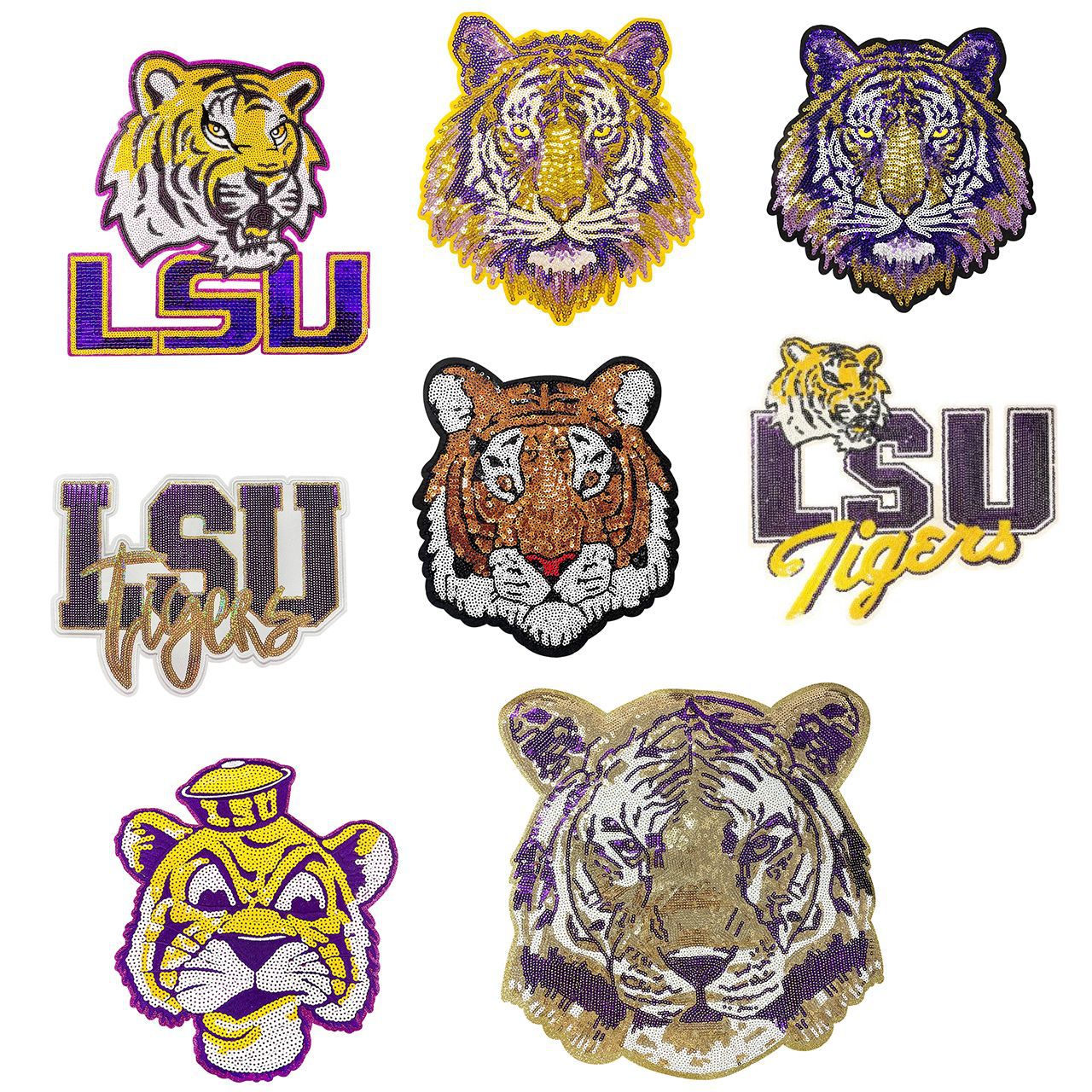 Wholesale LSU Tigers Football Embroidered Iron On Patch DIY Clothing Bag Fashion Accessory OLY Exclusive