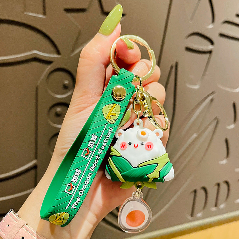 Wholesale Cartoon Creative Lovely Zongzi PVC Keychains