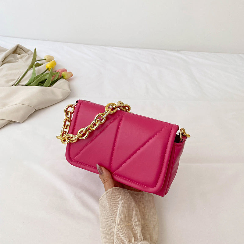 Wholesale Solid Color Casual Simple Chain Shoulder Armpit Small Square Bag