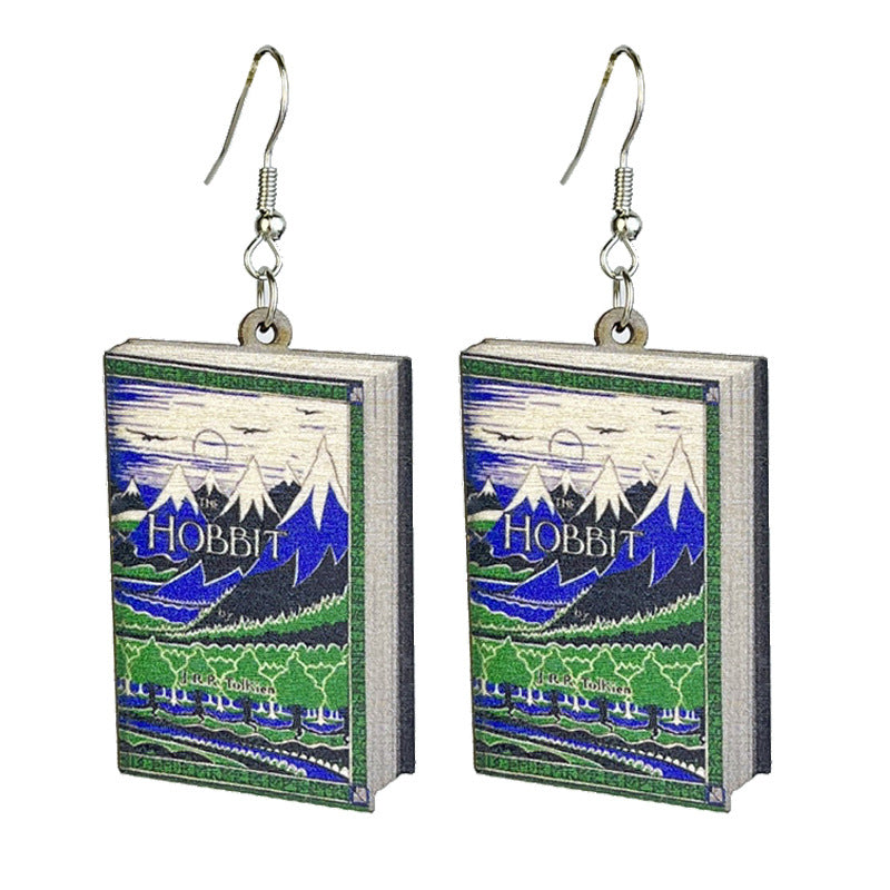 Wholesale 2 Pairs/pack Retro Reading Day Simple Temperament Forest Wood Earrings