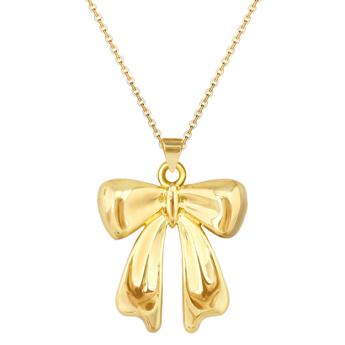 Wholesale French Retro Gold Plated Bowknot Pendant Necklace Jewelry Accessory For Resale