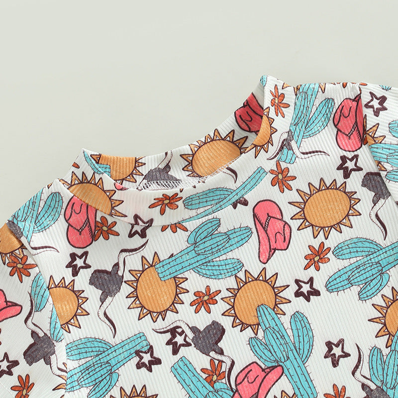 Wholesale Cotton Cactus Aztec Pattern Baby Jumpsuit