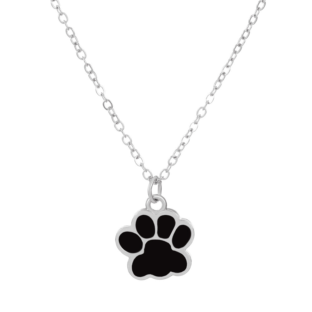 Wholesale Cute cat paw colorful cartoon pendant necklace