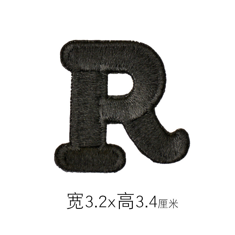 Wholesale Embroidered Letter R Patch Iron On Sew On Applique For Caps T Shirts Towels DIY Decorative Craft Supply