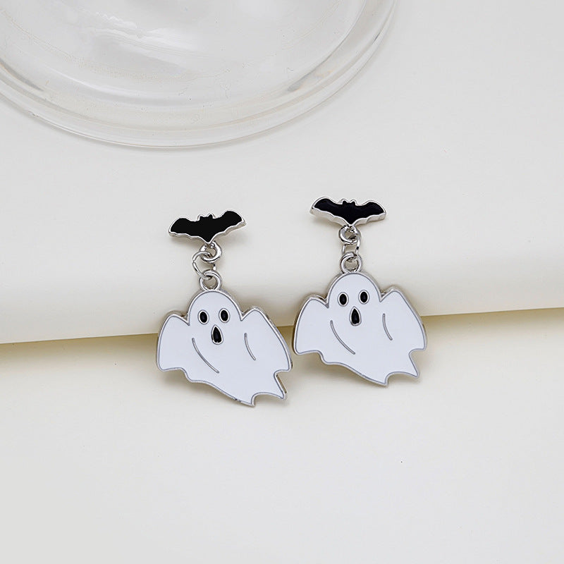 Wholesale Halloween Funny Exaggerated Skull Ghost Cross Earrings