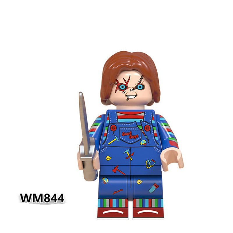Wholesale assembly building blocks horror figure assembly children' s toys