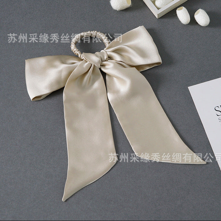 Wholesale hair rope hair accessories bow silk hair ring Hair Scrunchies