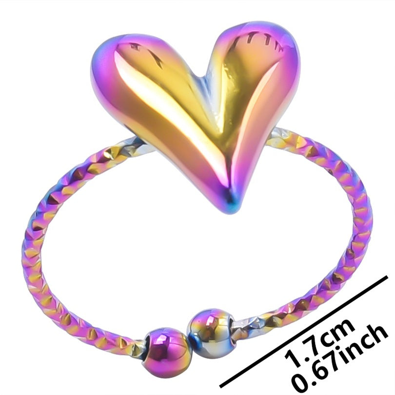 Wholesale Valentine's Day Stainless Steel Heart Opening Rings