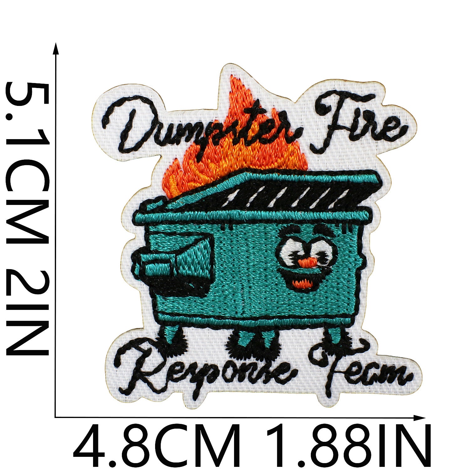 Wholesale Embroidered Polyester Patch Cartoon Box Flame English Letters Clothing Decorative Accent