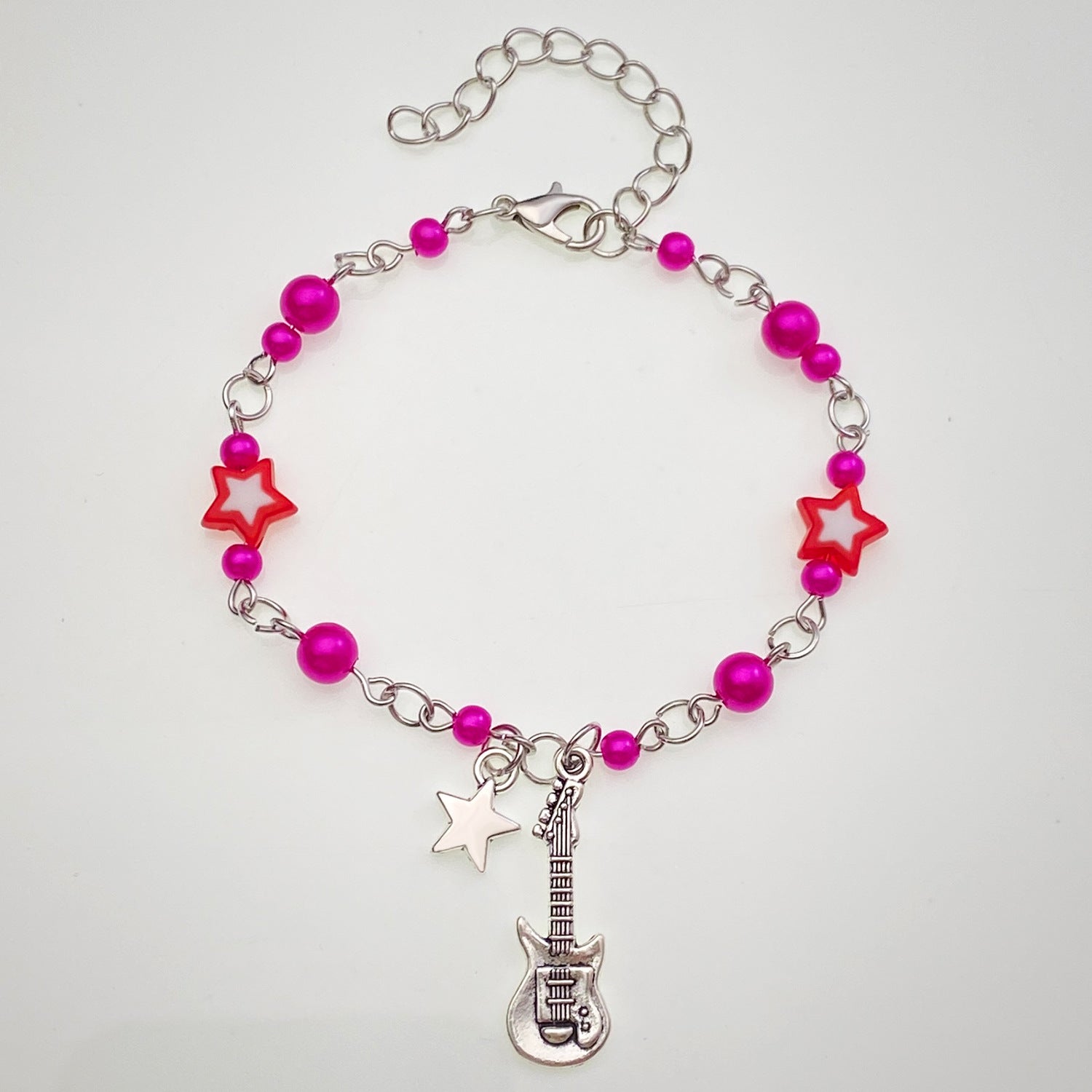 Wholesale Hot Girl Punk Pentagram Couple Girlfriend Handmade Guitar Heart Shape Hollow Bracelet