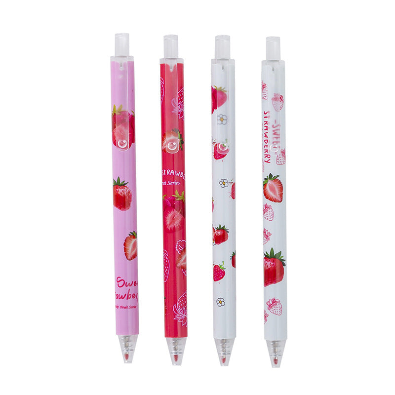 Wholesale Cute and sweet strawberry click gel pen