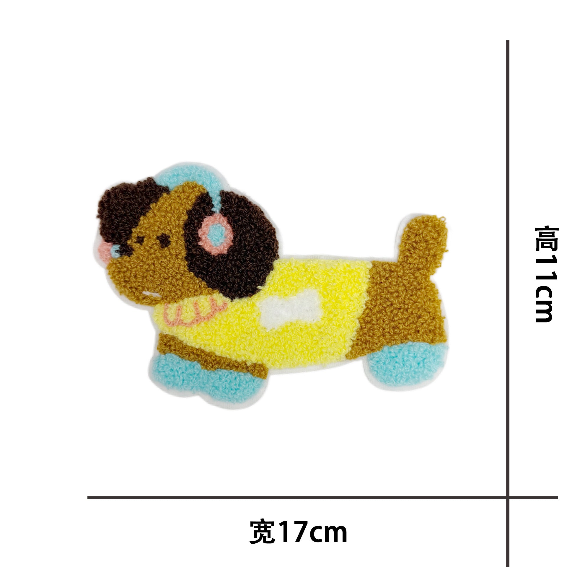 Wholesale Dachshund Dog Towel Embroidery Patch Chic Embroidered Fabric Applique For ets Bags Baskets DIY Craft Sewing Decoration