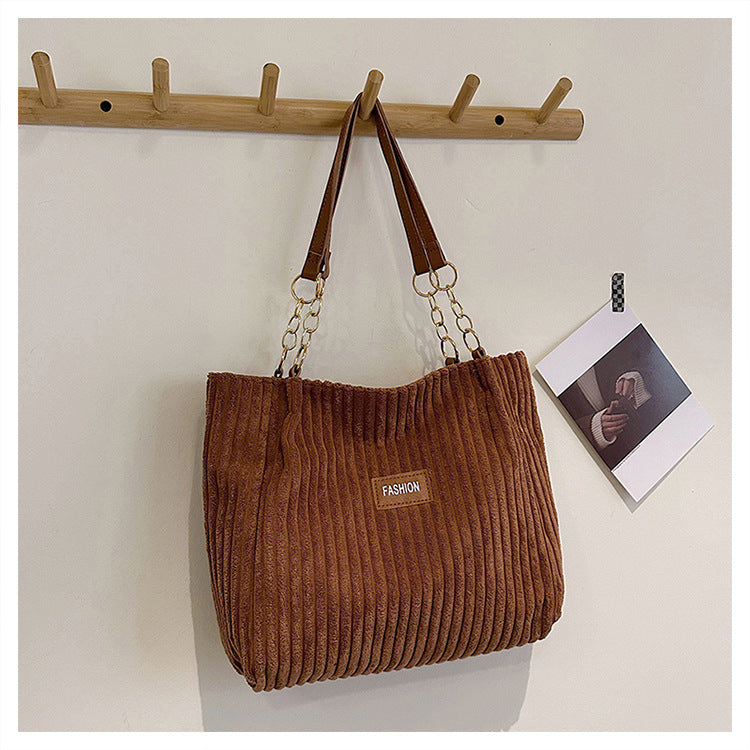Wholesale Corduroy Large Capacity Casual Style Simple and Western Commuter Shoulder Bags