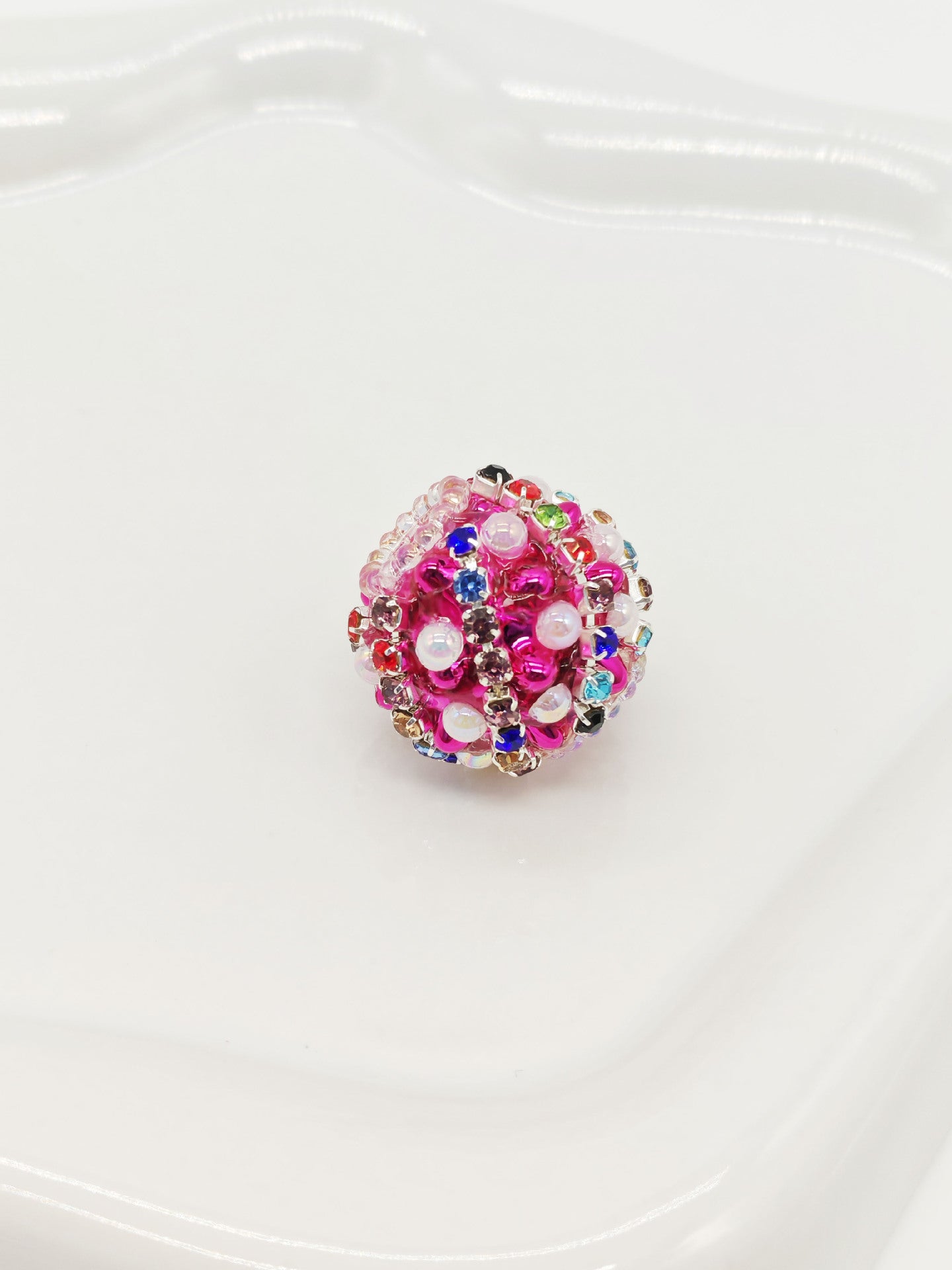 Wholesale 10pcs drill ball colored straight hole Acrylic Beads