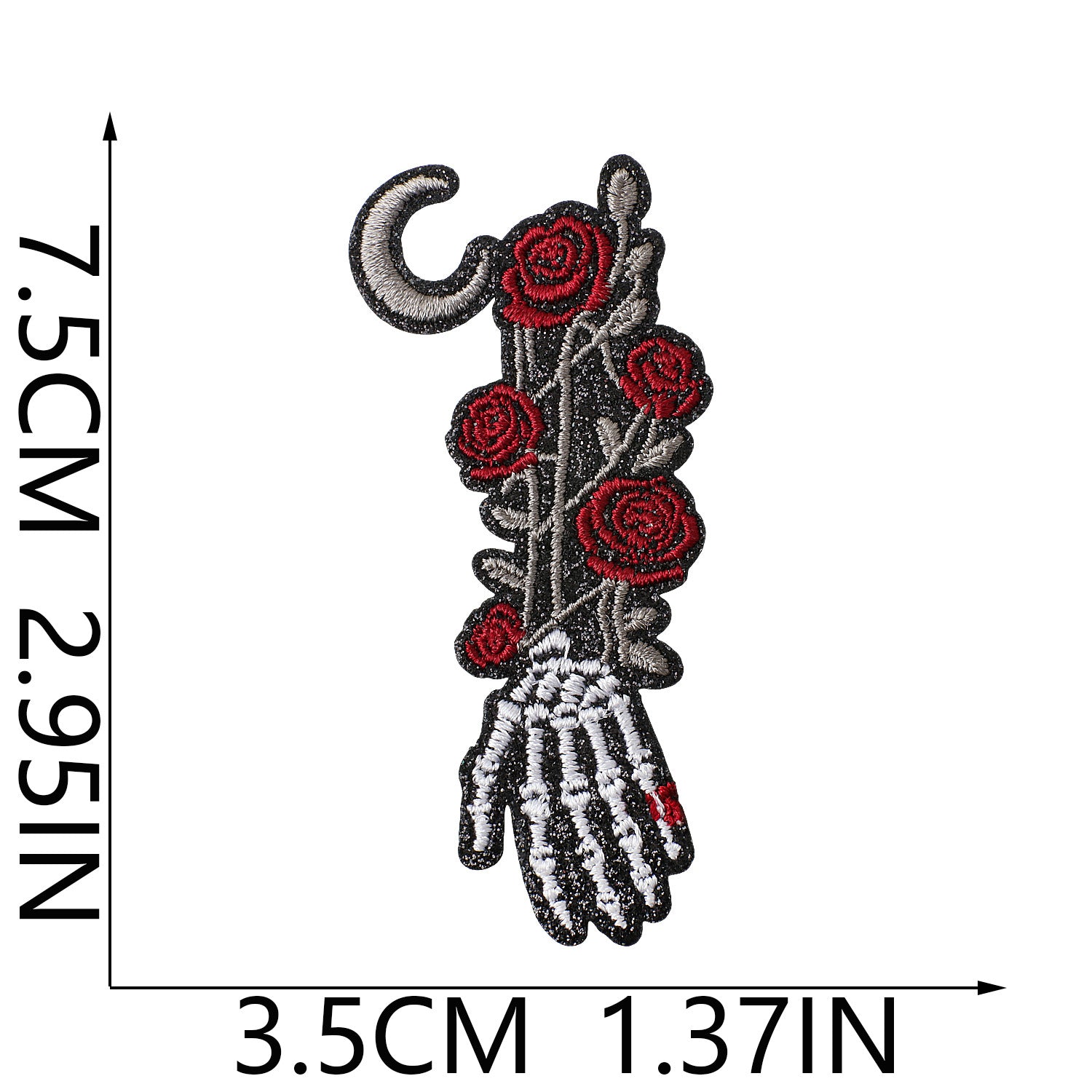 Wholesale Leather Skull  Embroidered Patch Iron On DIY Accessory For Clothing Backpack