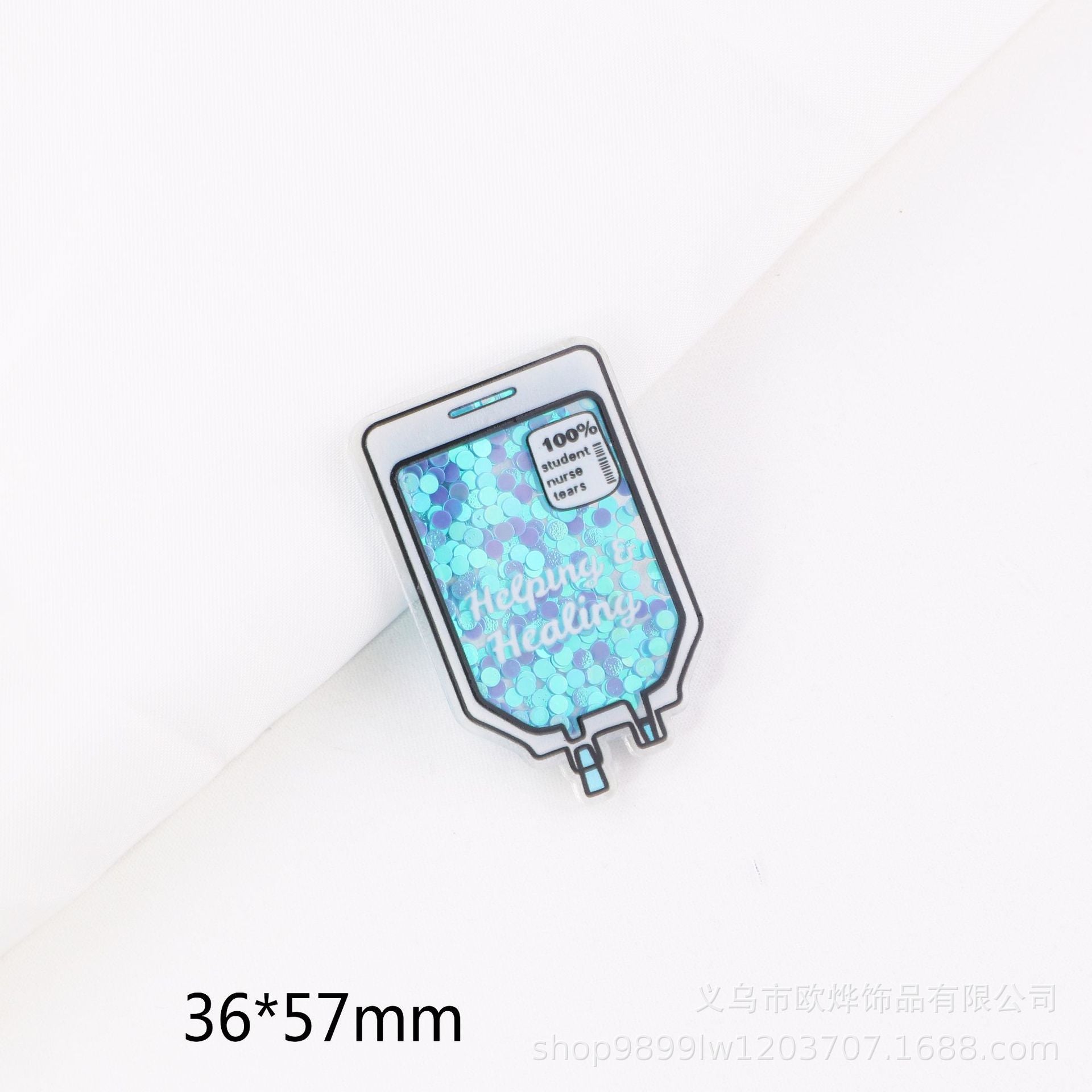 Wholesale 10PCS FlatBack Medical Clothes Quicksand Acrylic Bag Pin Patch DIY Accessories