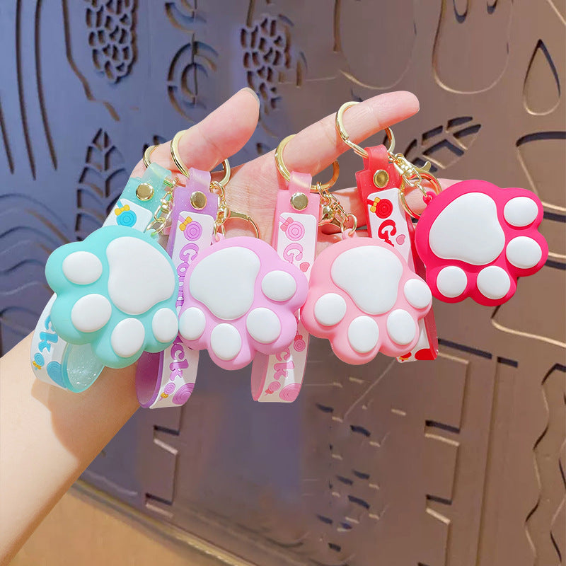 Wholesale Cartoon Cute Cat Claw Three-dimensional Pendant PVC Keychain