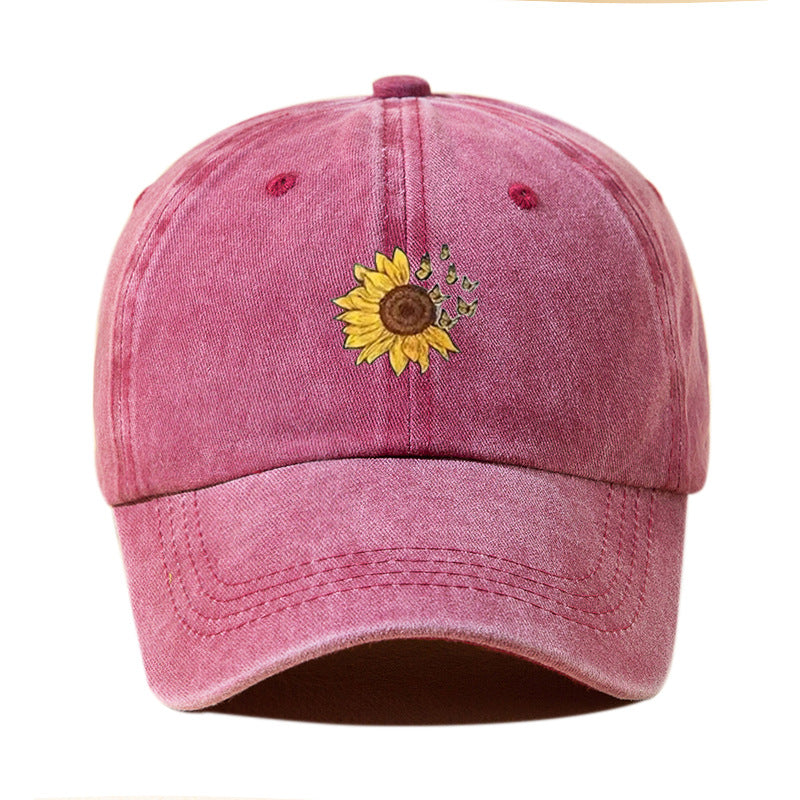 Wholesale Washed Printed Flower Cotton Baseball Caps