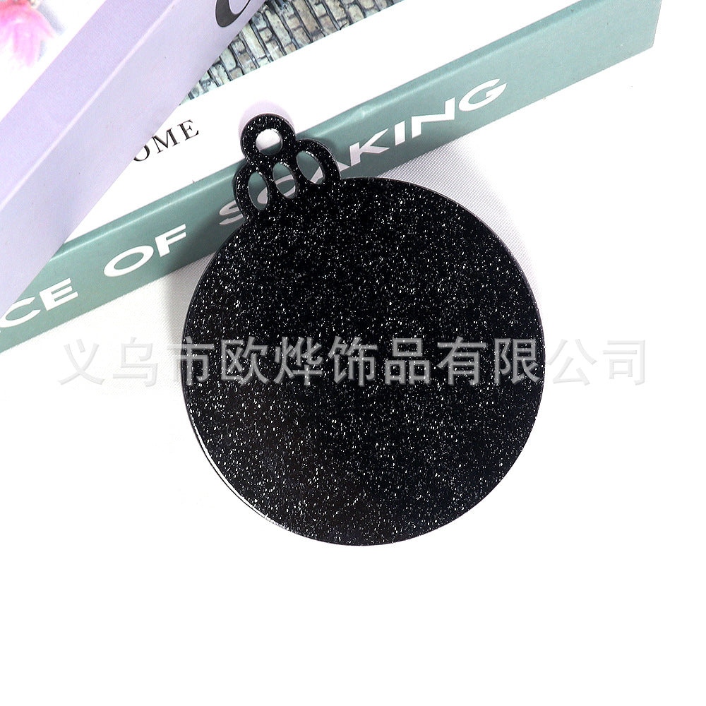 Wholesale 10pcs Glitter Acrylic Christmas Pendant Decoration DIY Glitter Craft Hanging Ornament Patch