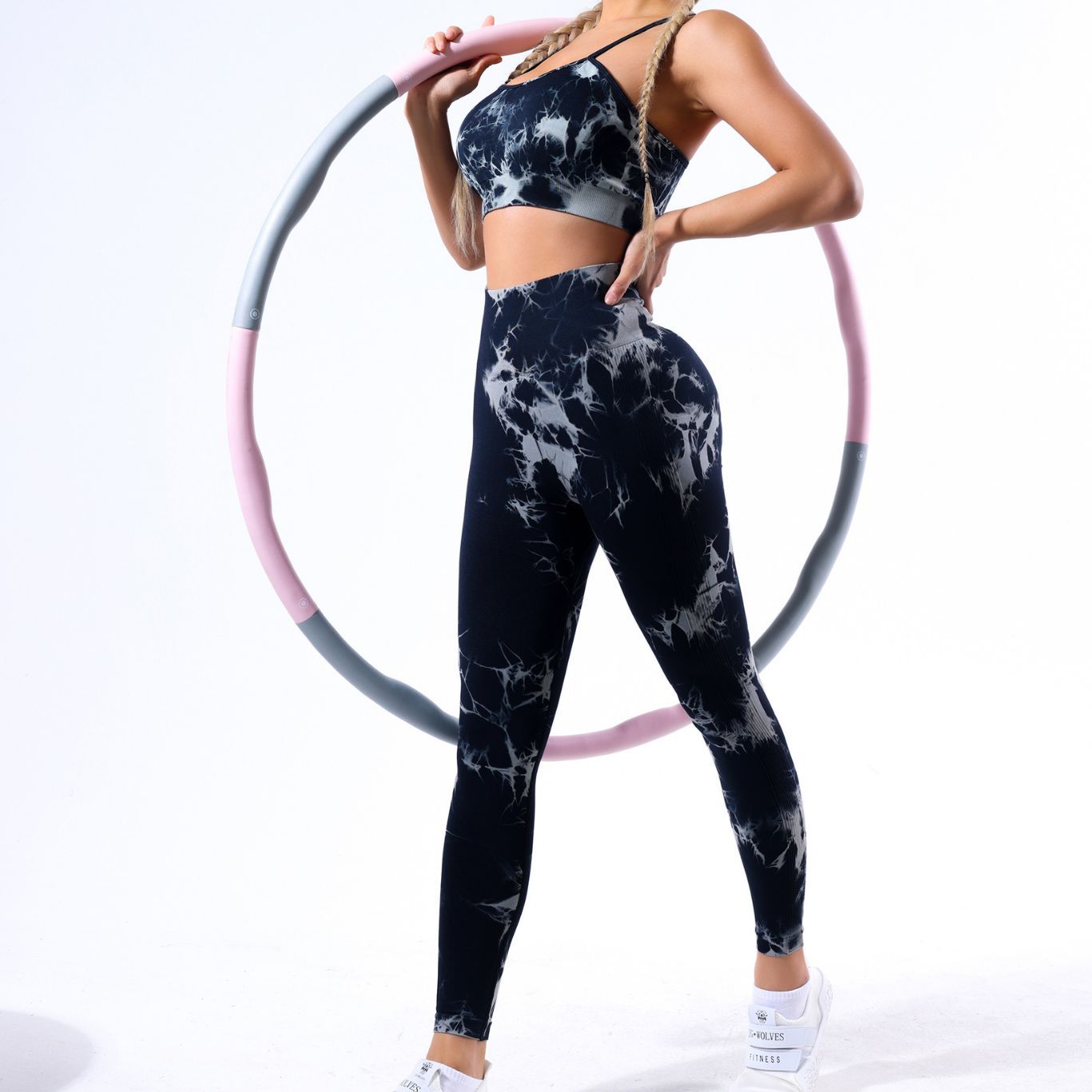Wholesale Tie Dye Seamless Set Yoga Clothes